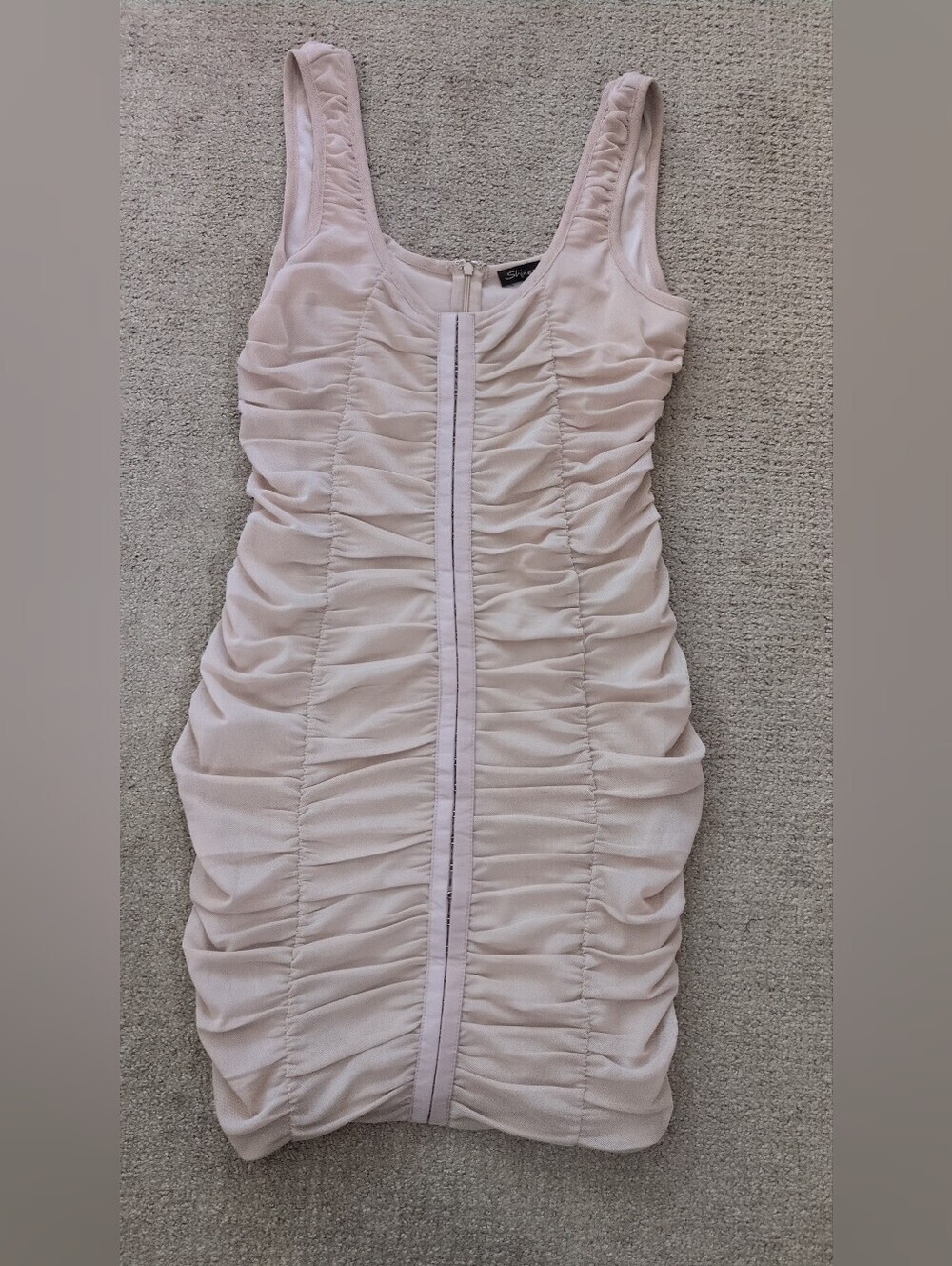 Shinestar Ruched Bodycon Nude Corset Dress